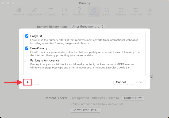 Blocklists - Add Blocklist