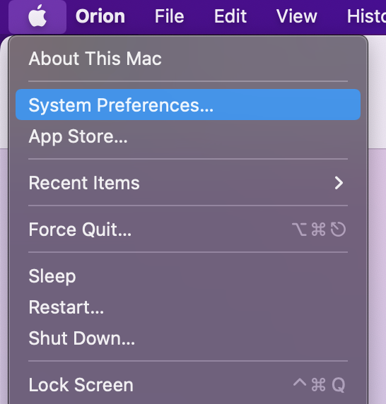 Open macOS System Preferences